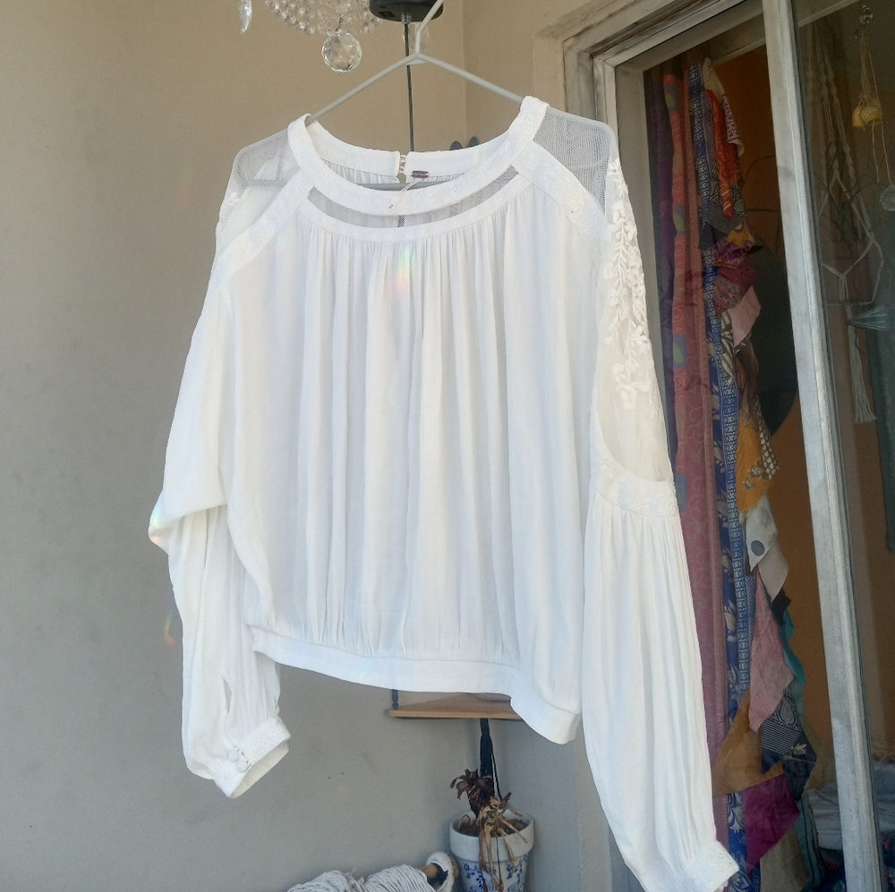 Free People Embroidered Blouse